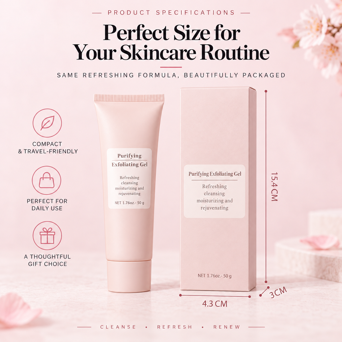 Gentle Facial & Body Exfoliating Gel for Skin Refreshing