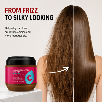 Collagen Shea Butter Hair Mask for Dry Damaged Hair, All Hair Types