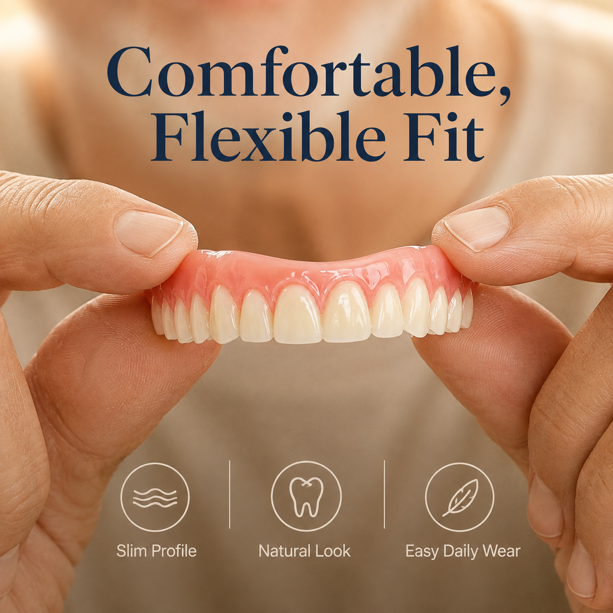 Comfort‑Fit Flexible Cosmetic Teeth for Senior Men