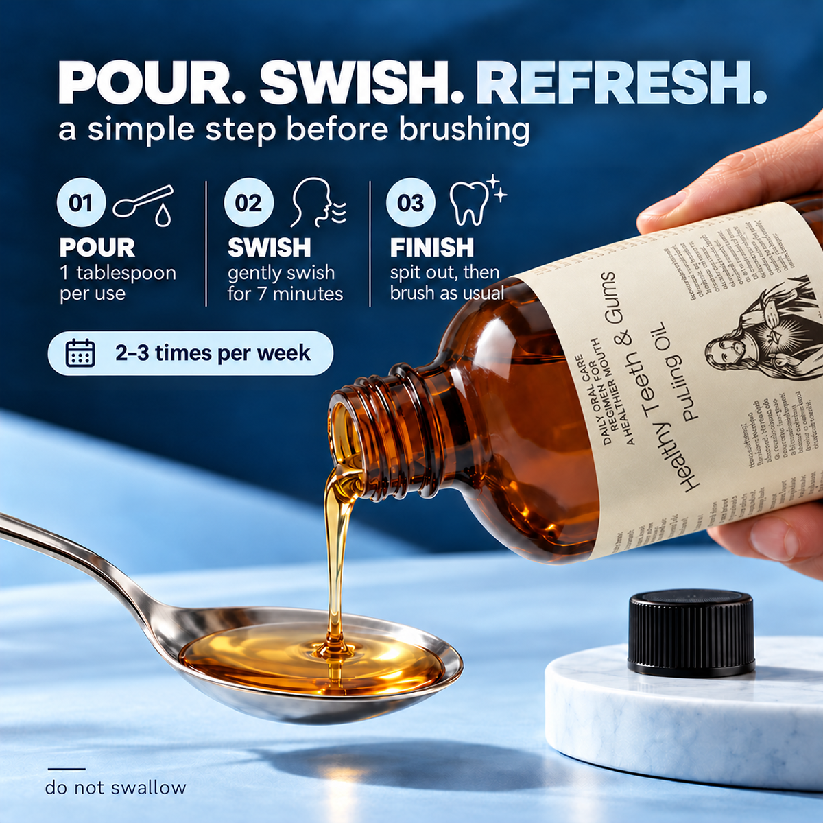 Natural All-In-One Oil Pulling Rinse for Oral Care