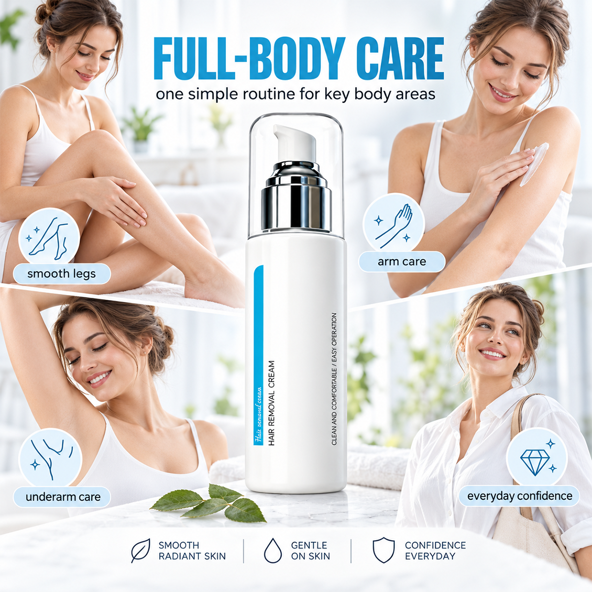 ❄️🌸 Ice‑Cooling Hair Removal Cream – Gentle for Sensitive Skin ✨