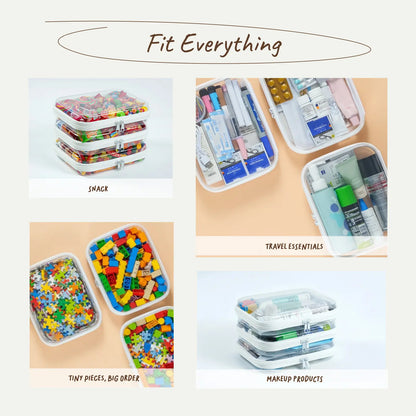 Portable Clear PVC Hard Zipper Organizer Box for Multi‑Purpose Storage