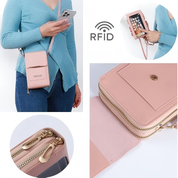 2026 Trendy Minimalist Elegant Women's Touchscreen Crossbody Phone Wallet