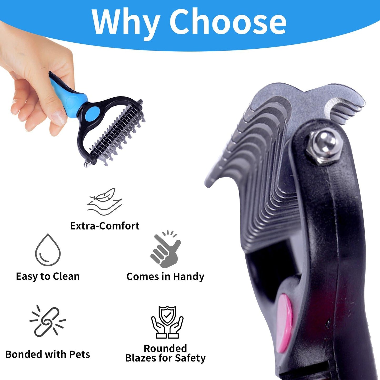 Double-Sided Deshedding Pet Brush – Dual-Sided, Ergonomic & Gentle for Dogs & Cats 🐶