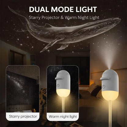 2-in-1 Galaxy Star Projector USB Night Light for Indoor Decor