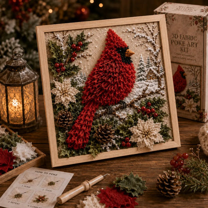 ⛄ DIY Snowman Fabric Poke Art Kit, Handmade 3D Christmas Holiday Decoration Craft Set
