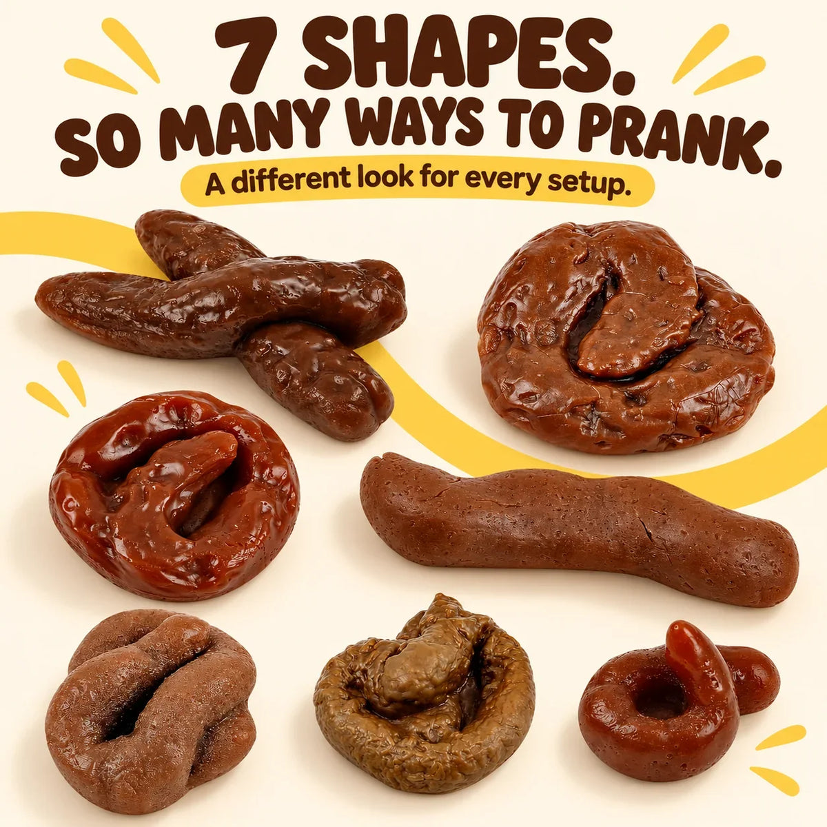 😂💩7-Piece Realistic Fake Poop Prank Set – Funny Gag Gift