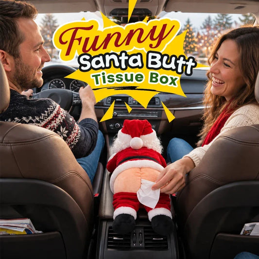 ✨🎁Funny Santa Butt Tissue Box Holder – Cheeky Christmas Decor & Gag Gift