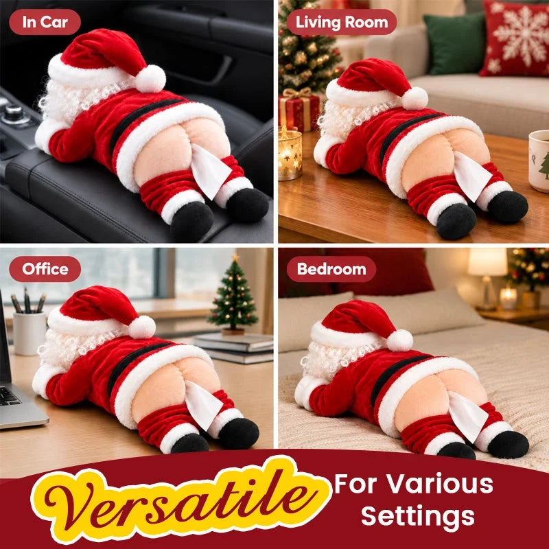 ✨🎁Funny Santa Butt Tissue Box Holder – Cheeky Christmas Decor & Gag Gift