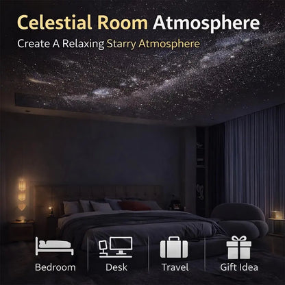 2-in-1 Galaxy Star Projector USB Night Light for Indoor Decor