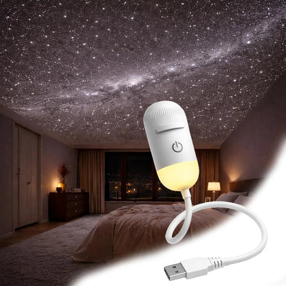 2-in-1 Galaxy Star Projector USB Night Light for Indoor Decor