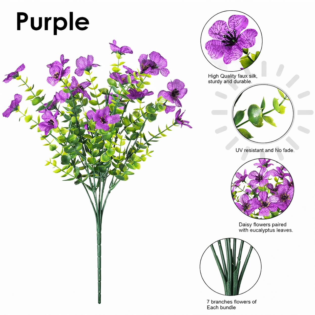 Halloween Artificial Fall Flowers, Realistic UV Resistant Zero Maintenance Outdoor Decor
