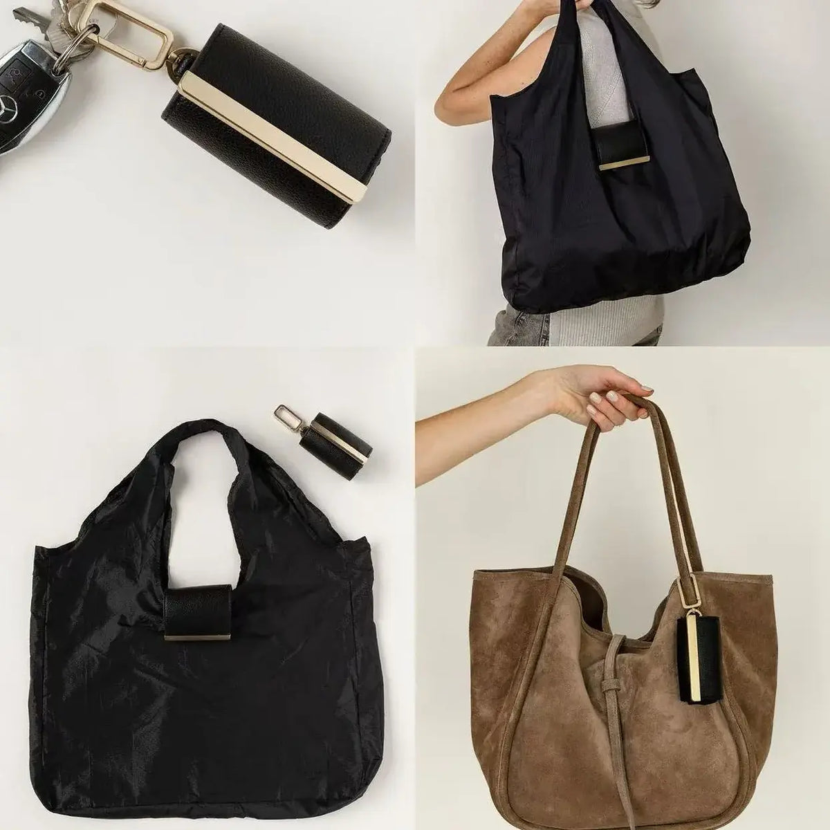 👜✨Foldable Keychain Shopping Bag, Eco Reusable Tote