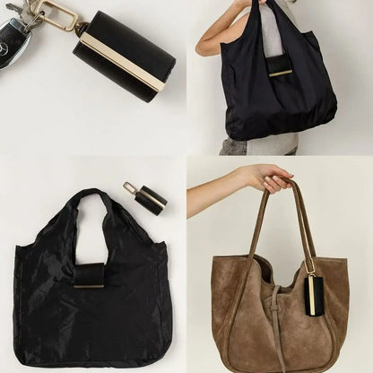 👜✨Foldable Keychain Shopping Bag, Eco Reusable Tote