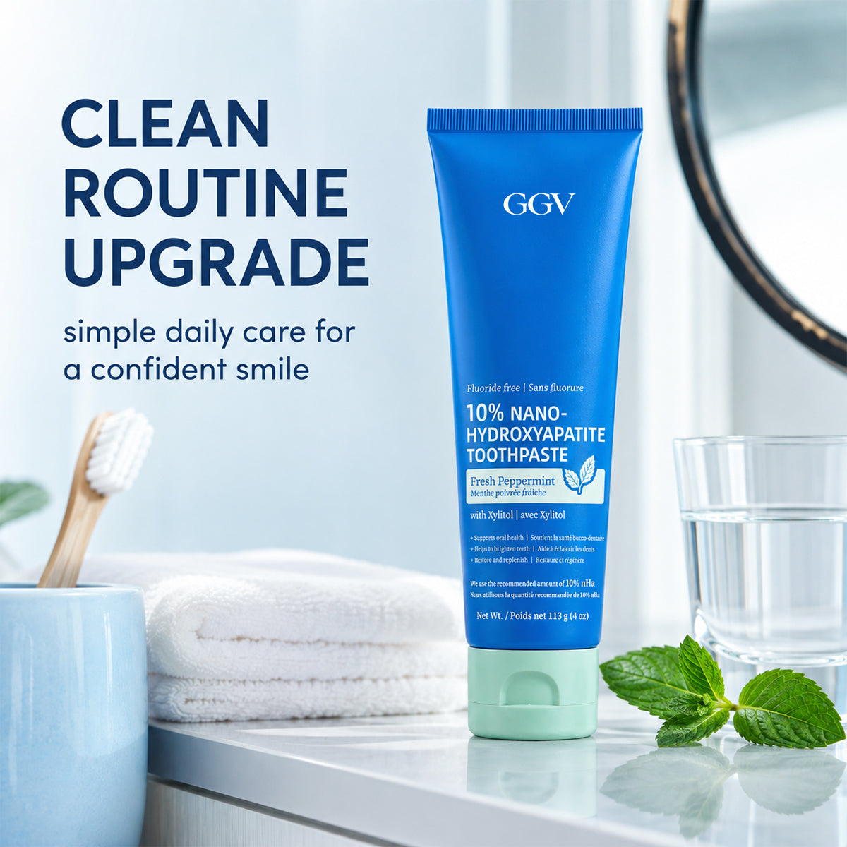10% Nano Hydroxyapatite Whitening Toothpaste, Gentle Enamel Support