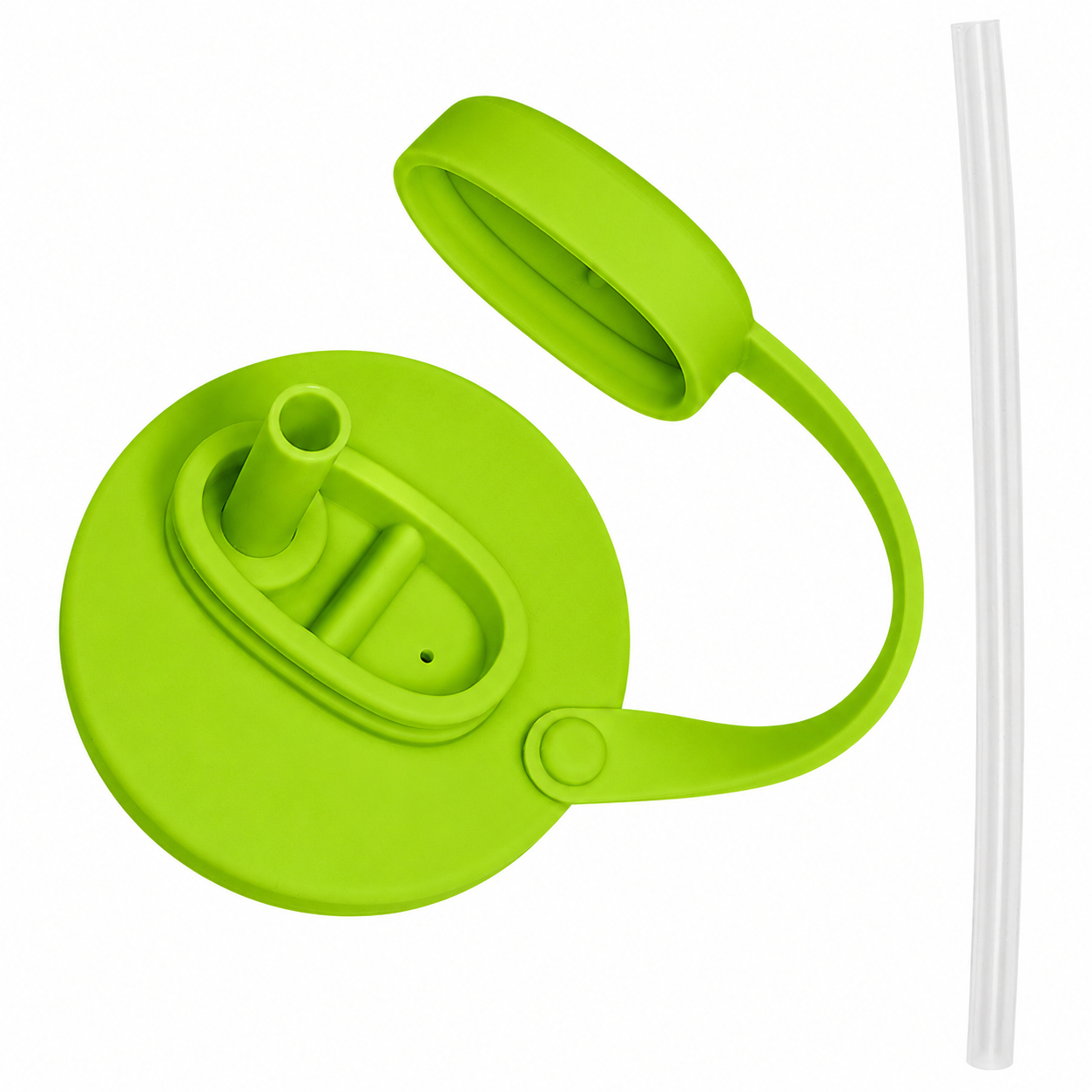 Silicone Can Lid Reusable Leakproof Airtight Cover with Straw and Handle