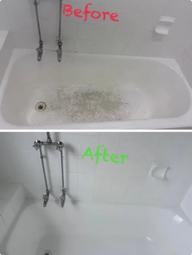 Customer review photo of a bathtub surface