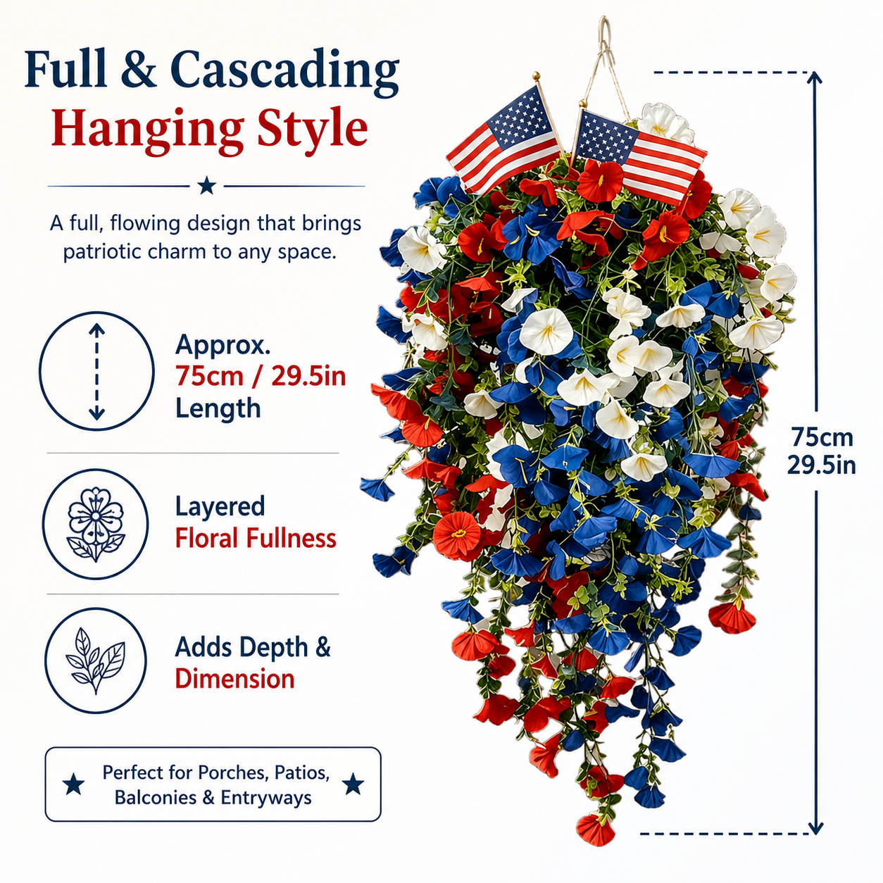 4th of July Decoration Tricolor Patriotic Artificial Flower