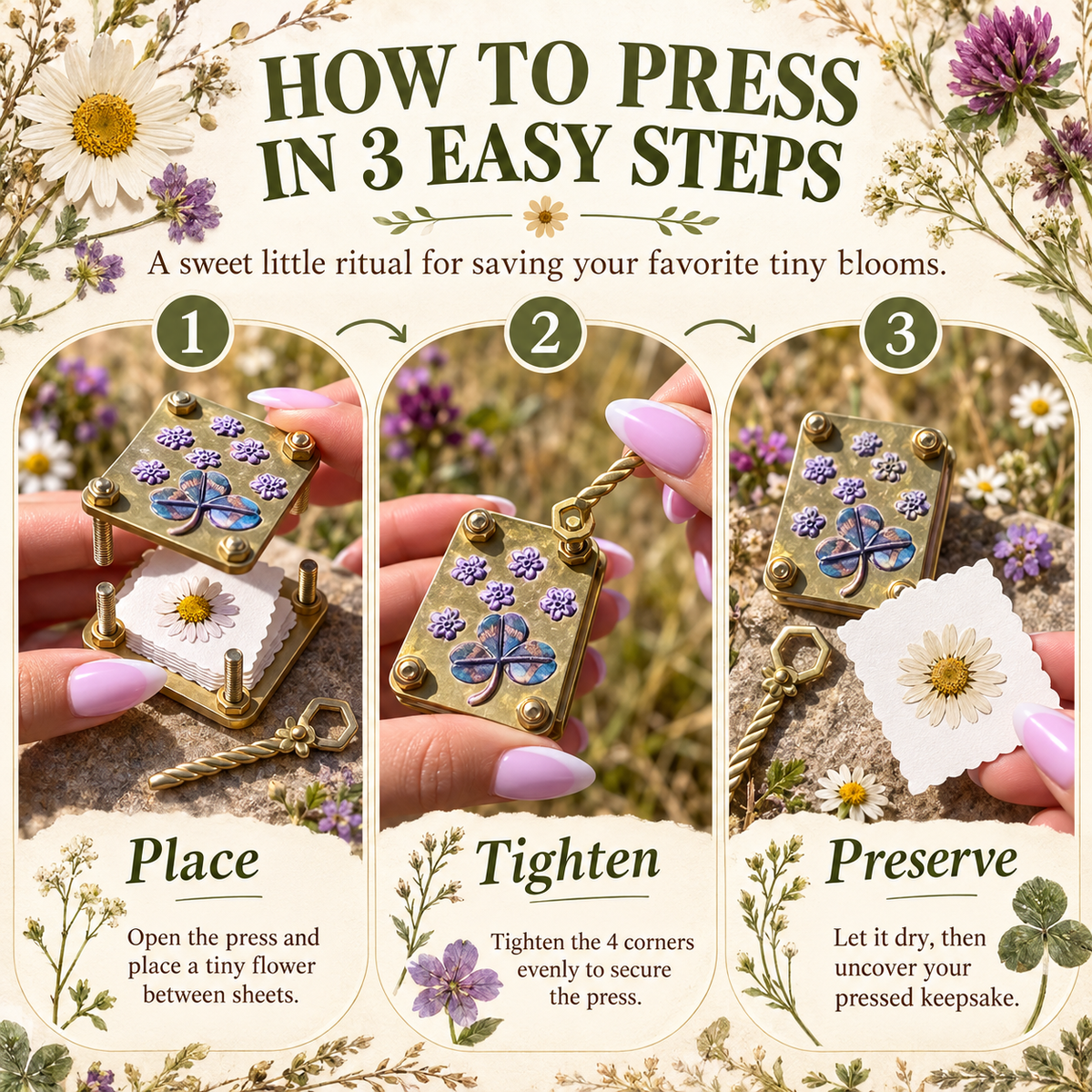 🌼Mini Flower Press Keepsake for Tiny Blooms & Petals