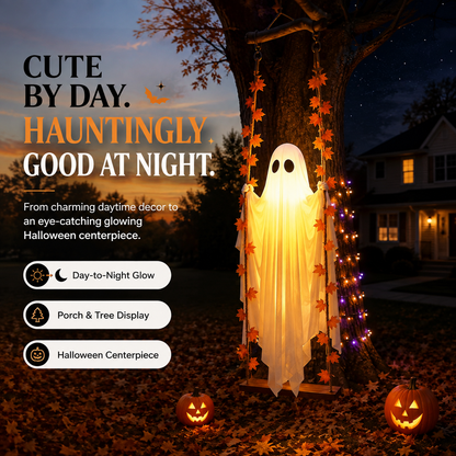 👻 Light-Up Swinging Ghost Halloween Decoration