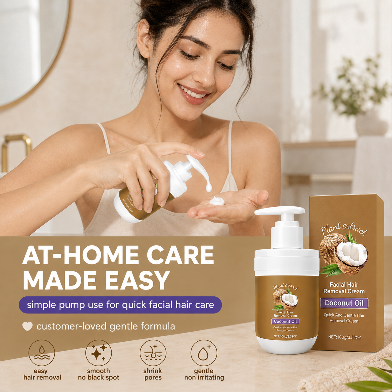 Gentle Coconut Oil Hair Removal Cream