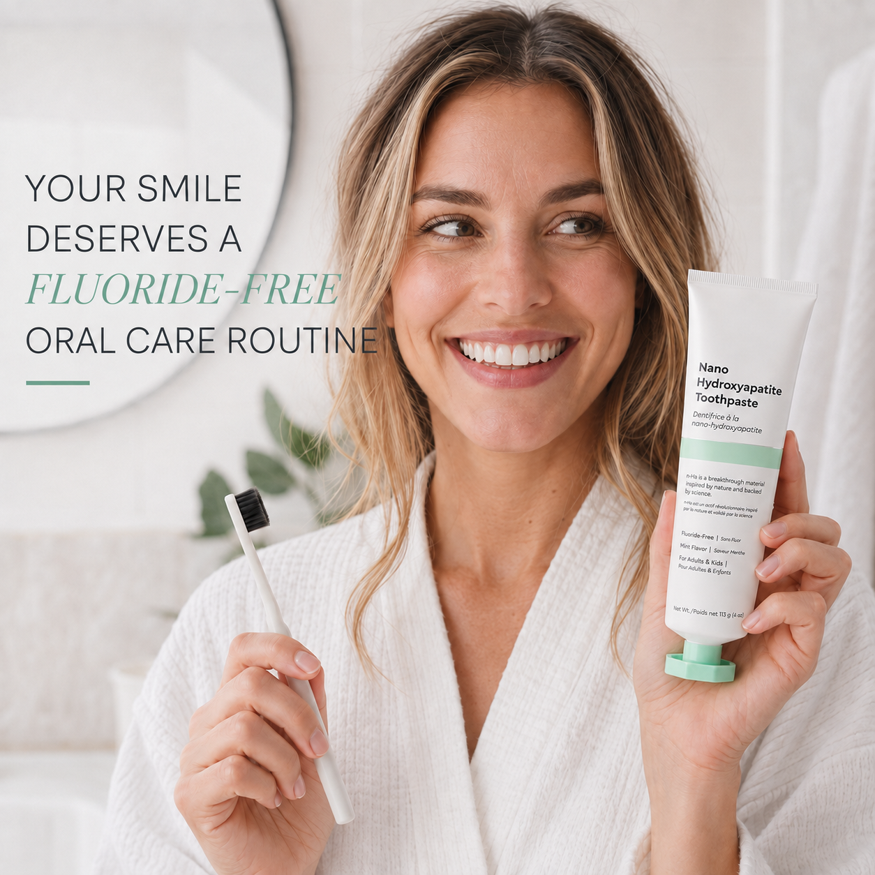 Fluoride‑Free Nano Hydroxyapatite Toothpaste, Mint Flavor for Adults & Kids