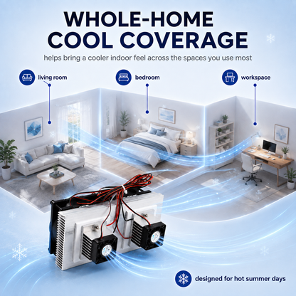 Dual 12V DC Peltier Semiconductor Cooling Module Kit, DIY Space Cooling Unit with Heat Sink