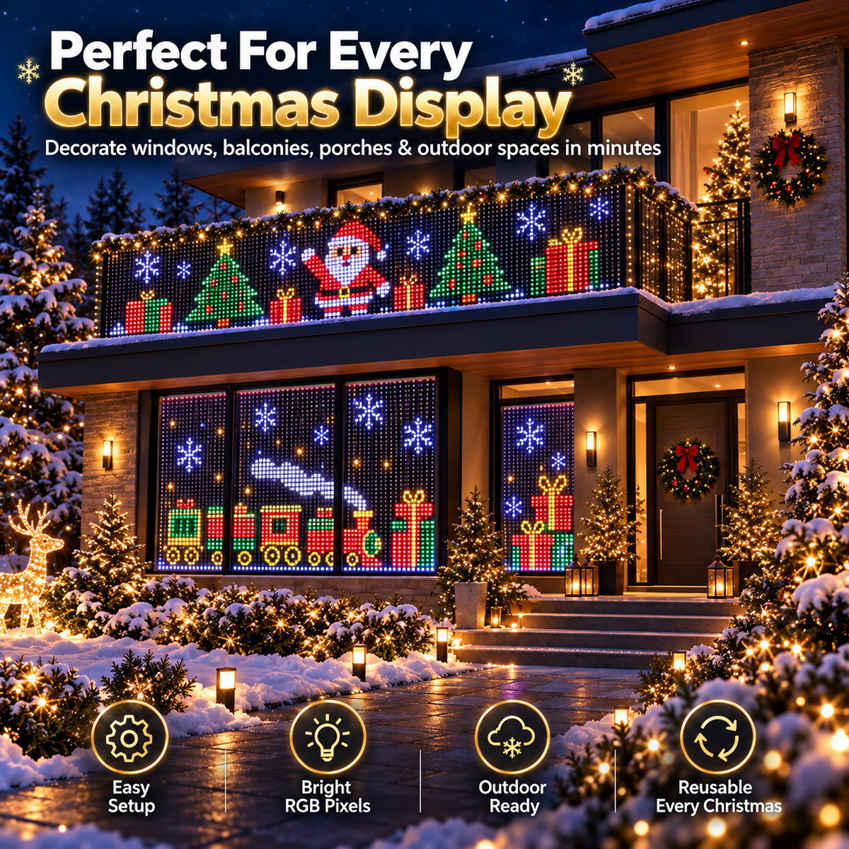 Smart RGB Pixel LED Curtain Lights