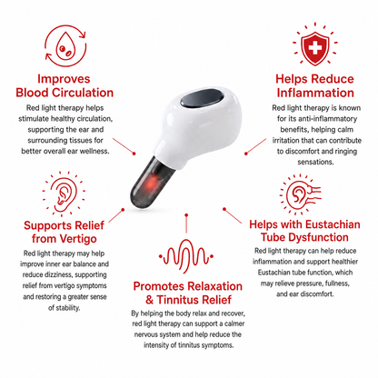 Rechargeable Red Light Ear Comfort Device