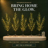 5PCS Pre-Lit Norfolk Pine Stems – Warm White