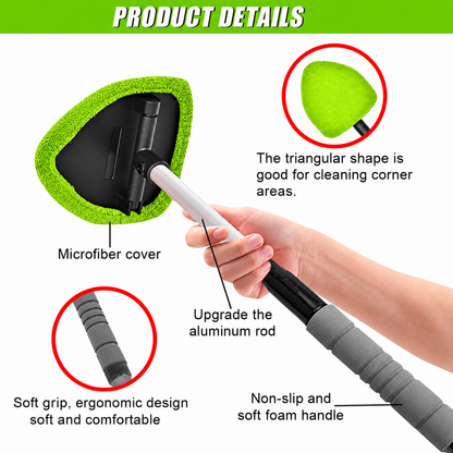 Windshield Cleaning Tool Set with Extendable Handle