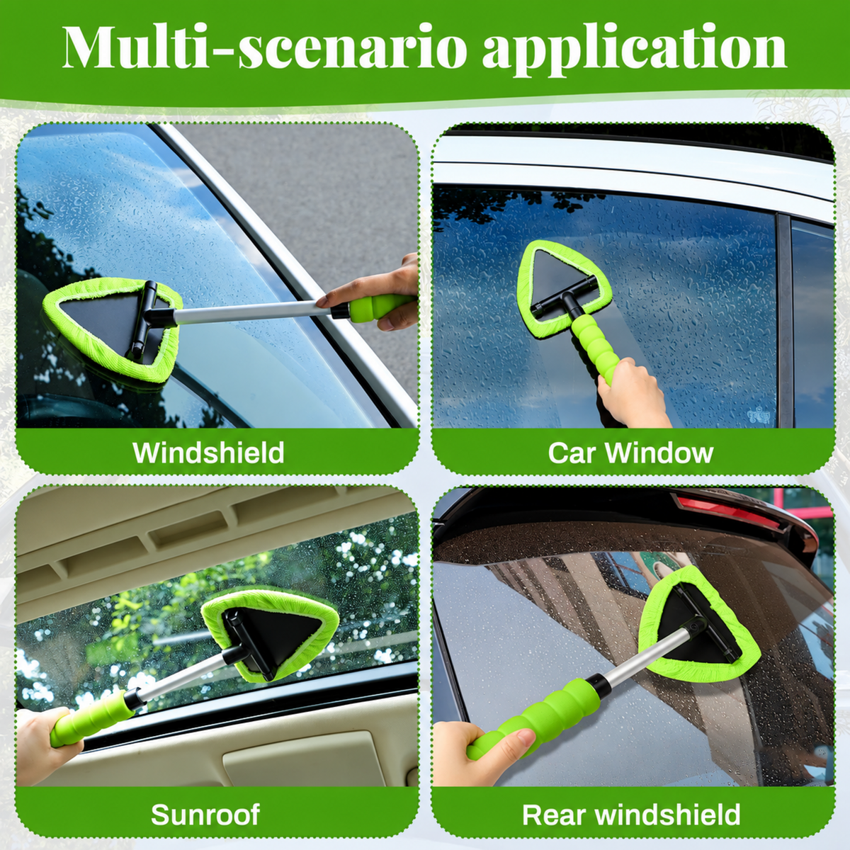 Windshield Cleaning Tool Set with Extendable Handle