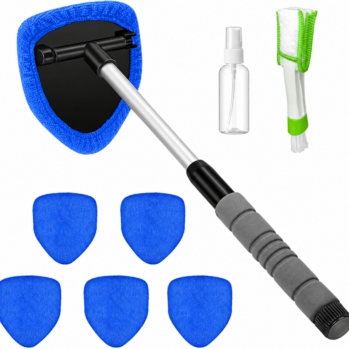 Windshield Cleaning Tool Set with Extendable Handle
