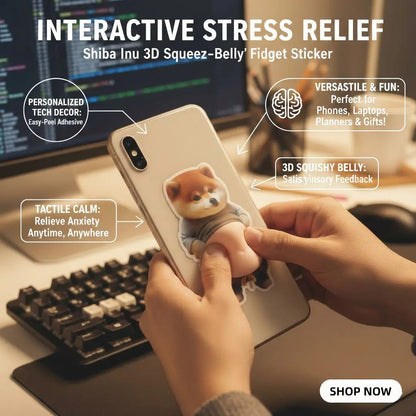 3D Dog & Cat Mochi Squishy Stickers – Stress Relief Toys