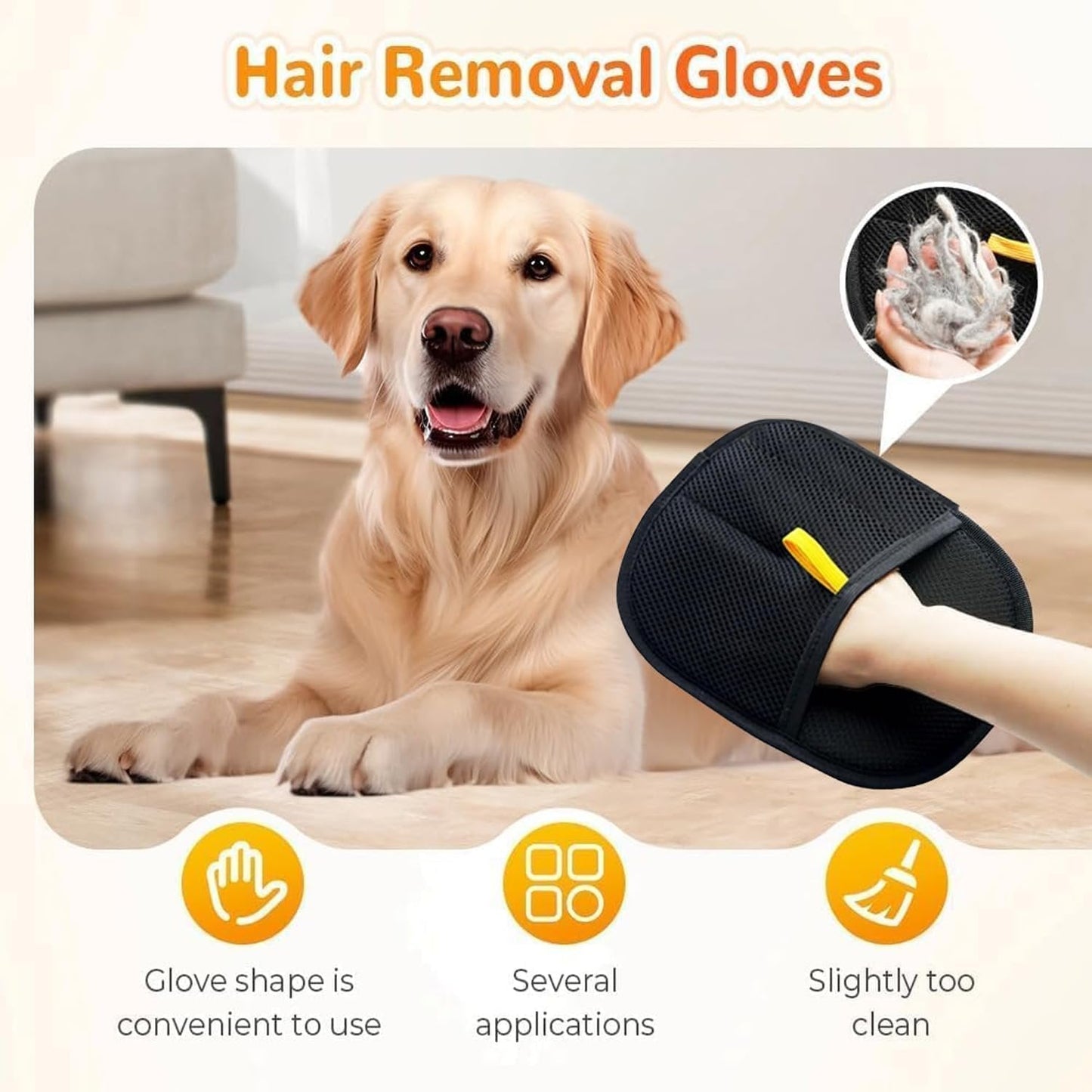 2PCS Efficient Pet Hair Removal Gloves – Ideal for Cats and Dogs