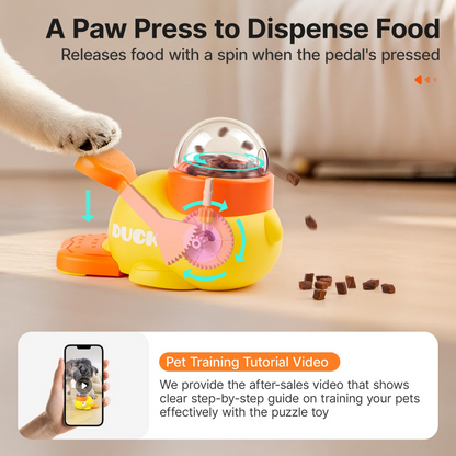 Dog Puzzle Toy, Interactive Duck-Shaped Puppy Food Slow Feeder Treat Dispenser