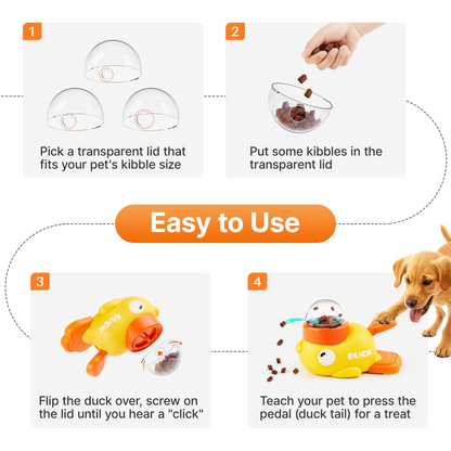 Dog Puzzle Toy, Interactive Duck-Shaped Puppy Food Slow Feeder Treat Dispenser