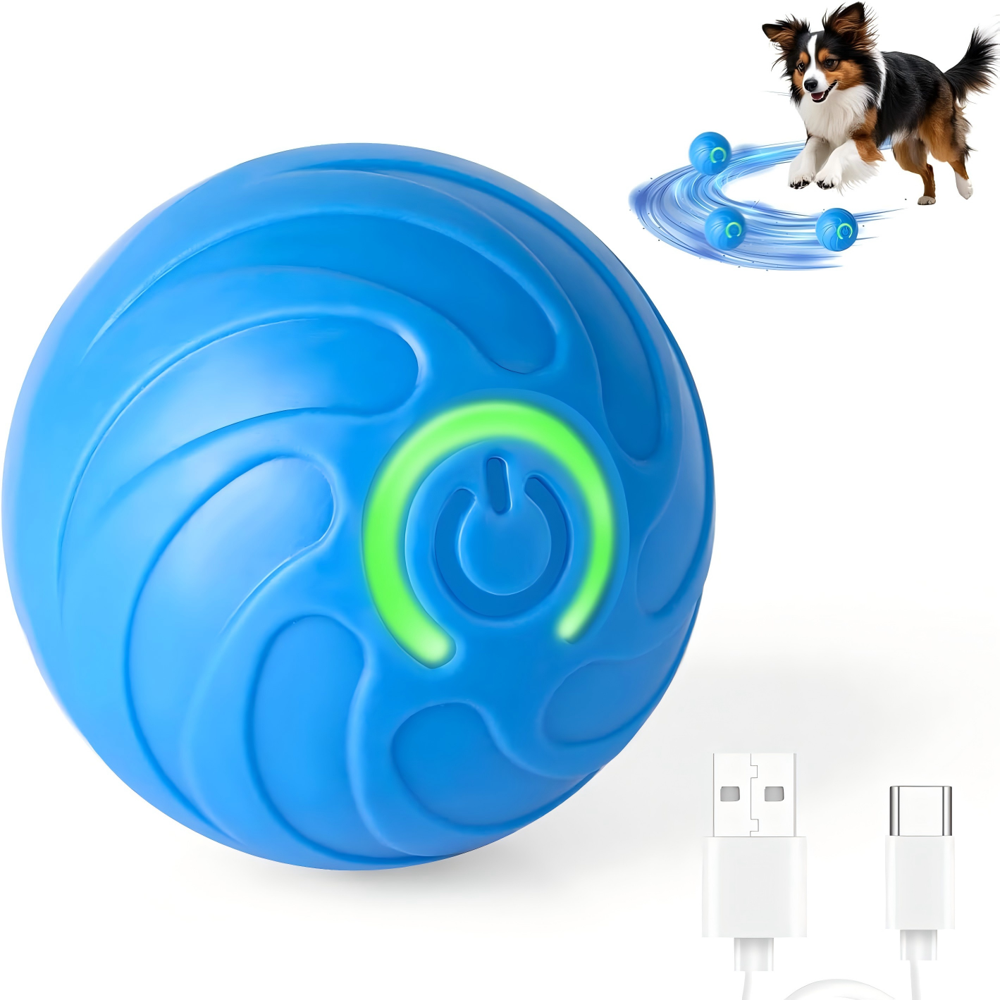 Interactive Automatic Dog Toy Ball – USB Rechargeable