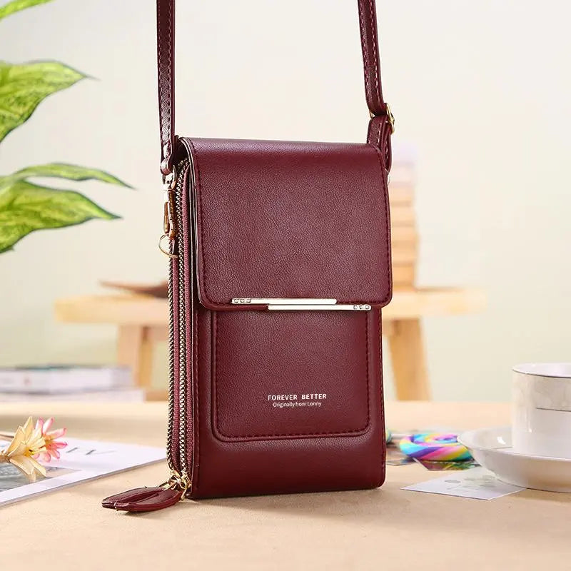 2026 Trendy Minimalist Elegant Women's Touchscreen Crossbody Phone Wallet