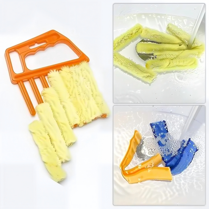 Blind window cleaning dust collector tool