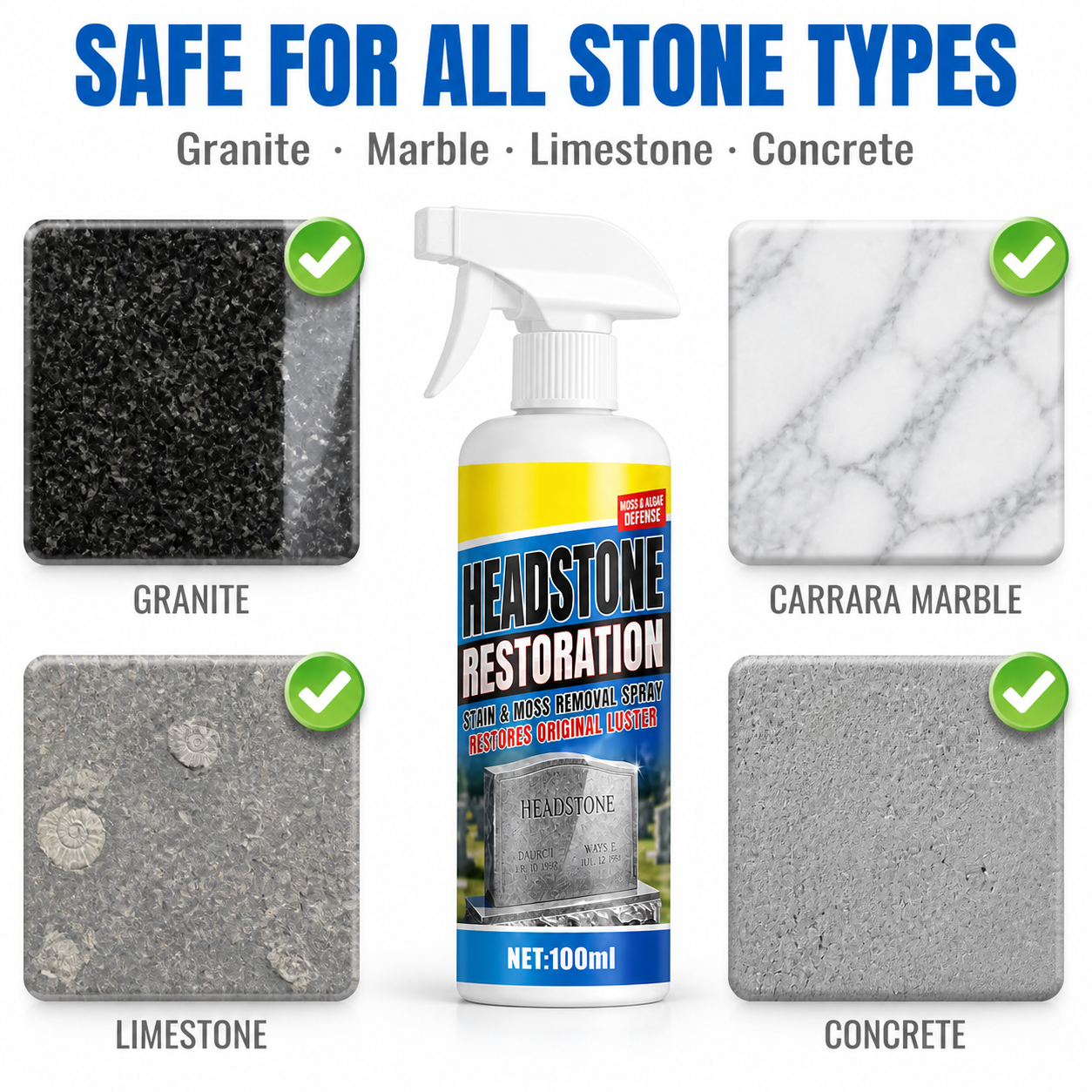 Fast-Acting Headstone Restoration & Cleaning Spray