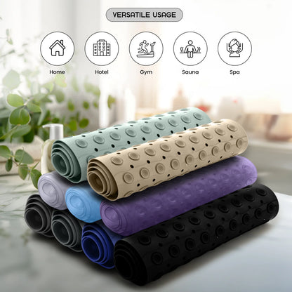 Anti-Slip Shower Mat with Suction Cups & Drain Holes