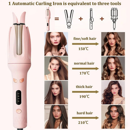 Automatic Rotating Hair Curler – 28mm Negative Ion Curling Wand for Effortless Long-Lasting Curls, Anti-Damage Hair Styling Tool