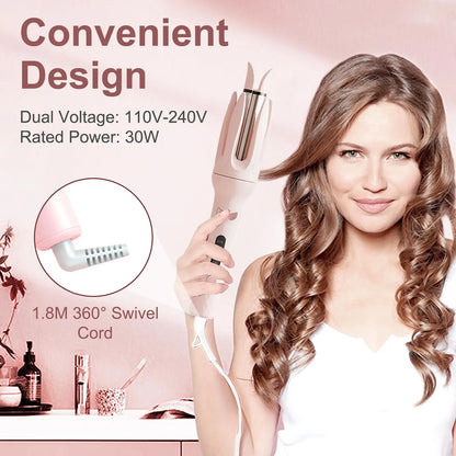 Automatic Rotating Hair Curler – 28mm Negative Ion Curling Wand for Effortless Long-Lasting Curls, Anti-Damage Hair Styling Tool