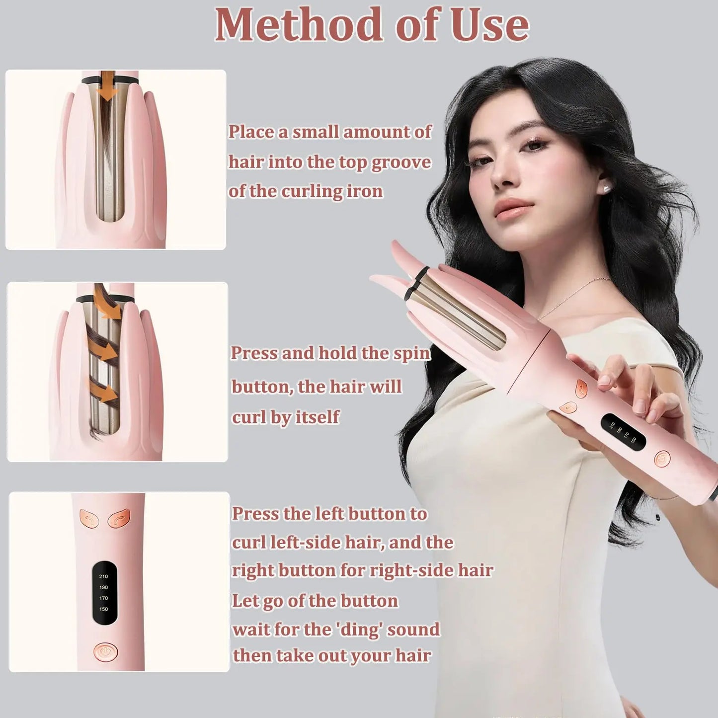 Automatic Rotating Hair Curler – 28mm Negative Ion Curling Wand for Effortless Long-Lasting Curls, Anti-Damage Hair Styling Tool
