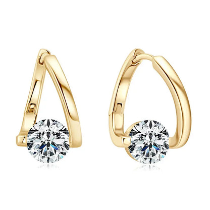 Twist Moissanite Hoop Earrings Fashion Jewelry Gift