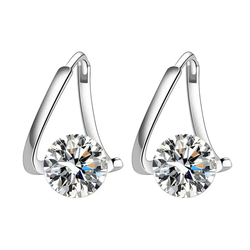 Twist Moissanite Hoop Earrings Fashion Jewelry Gift