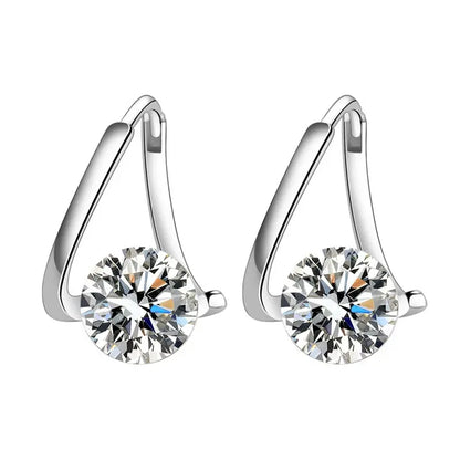 Twist Moissanite Hoop Earrings Fashion Jewelry Gift