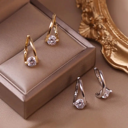 Twist Moissanite Hoop Earrings Fashion Jewelry Gift