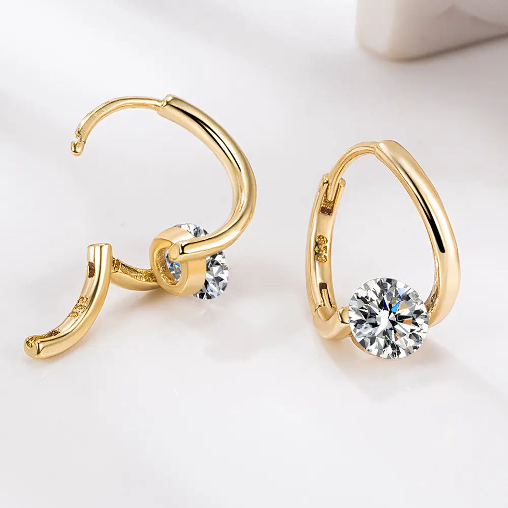 Twist Moissanite Hoop Earrings Fashion Jewelry Gift